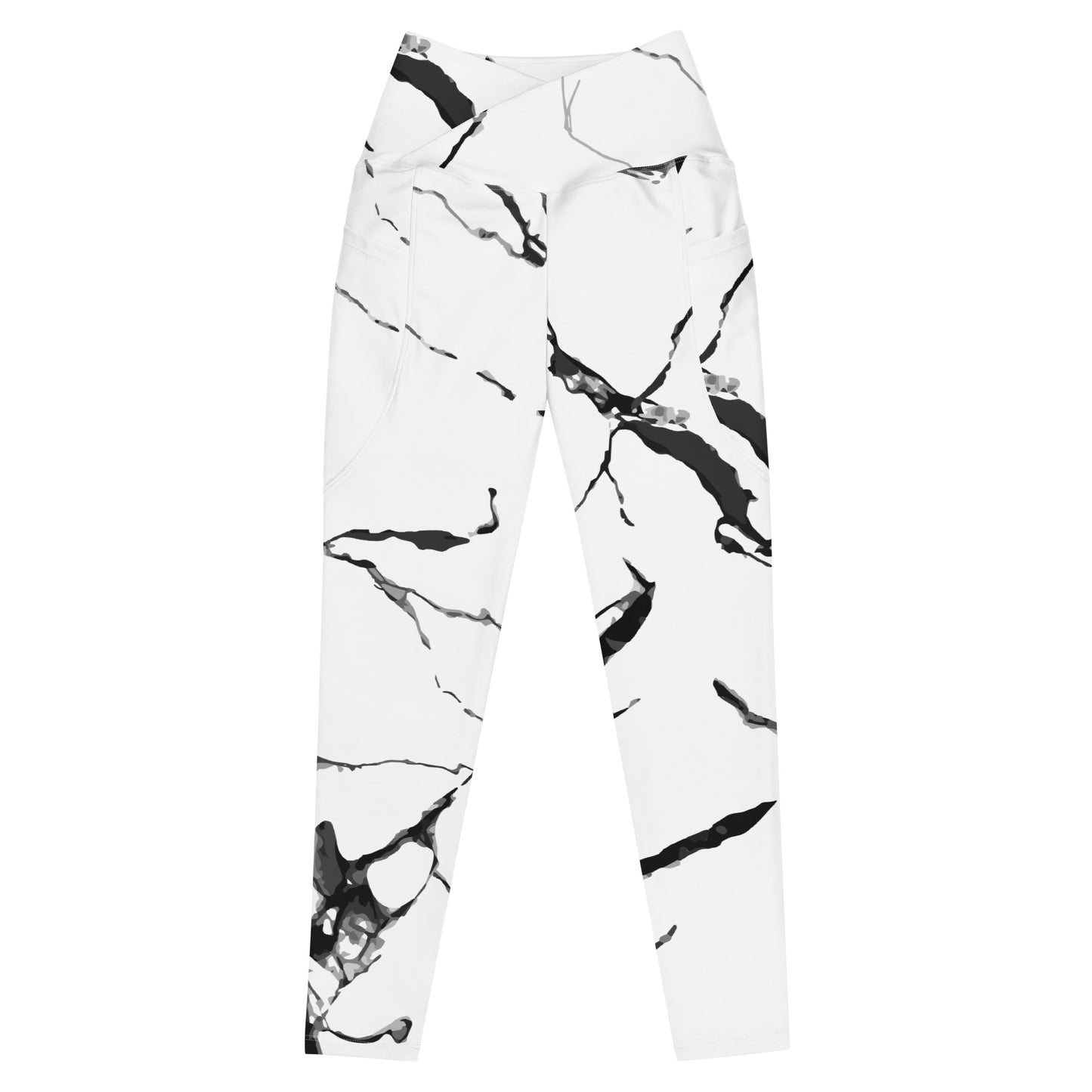 Recycelter V-Bund-Leggings mit Taschen