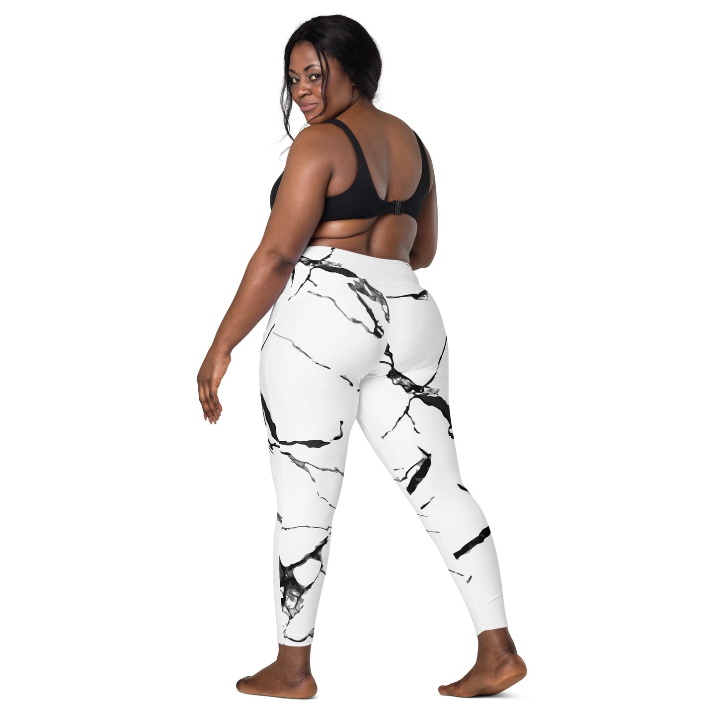 Recycelter V-Bund-Leggings mit Taschen