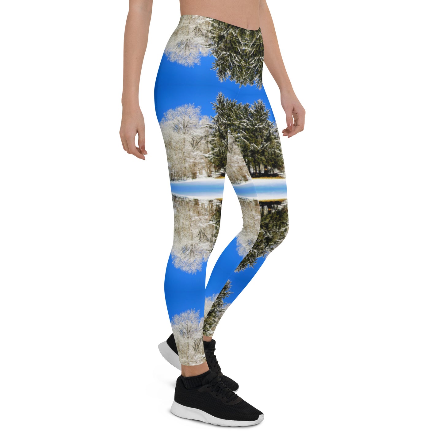 Leggings "Grün, Schnee und Himmel"