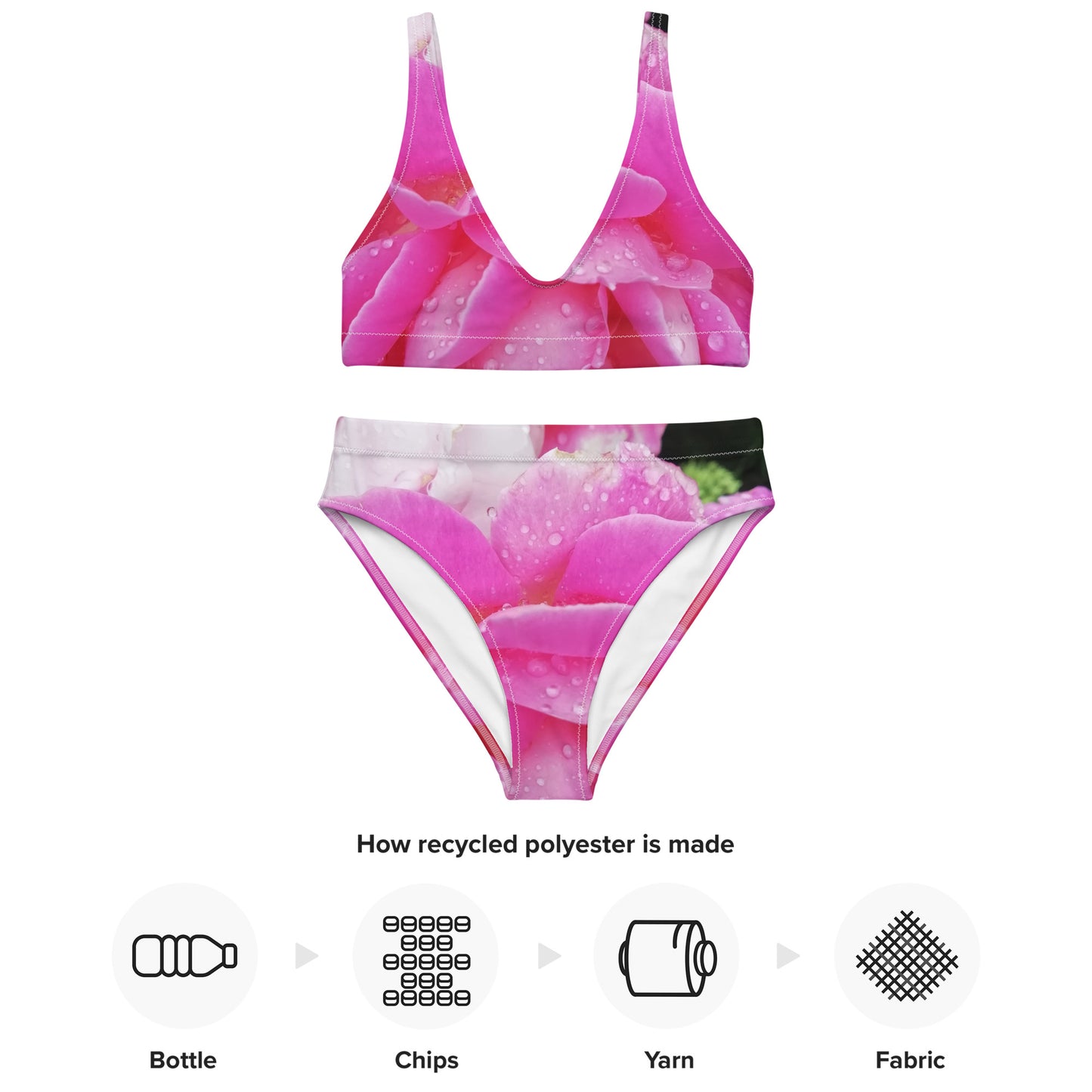 Recycelter Allover High Waist Bikini "Rosen"