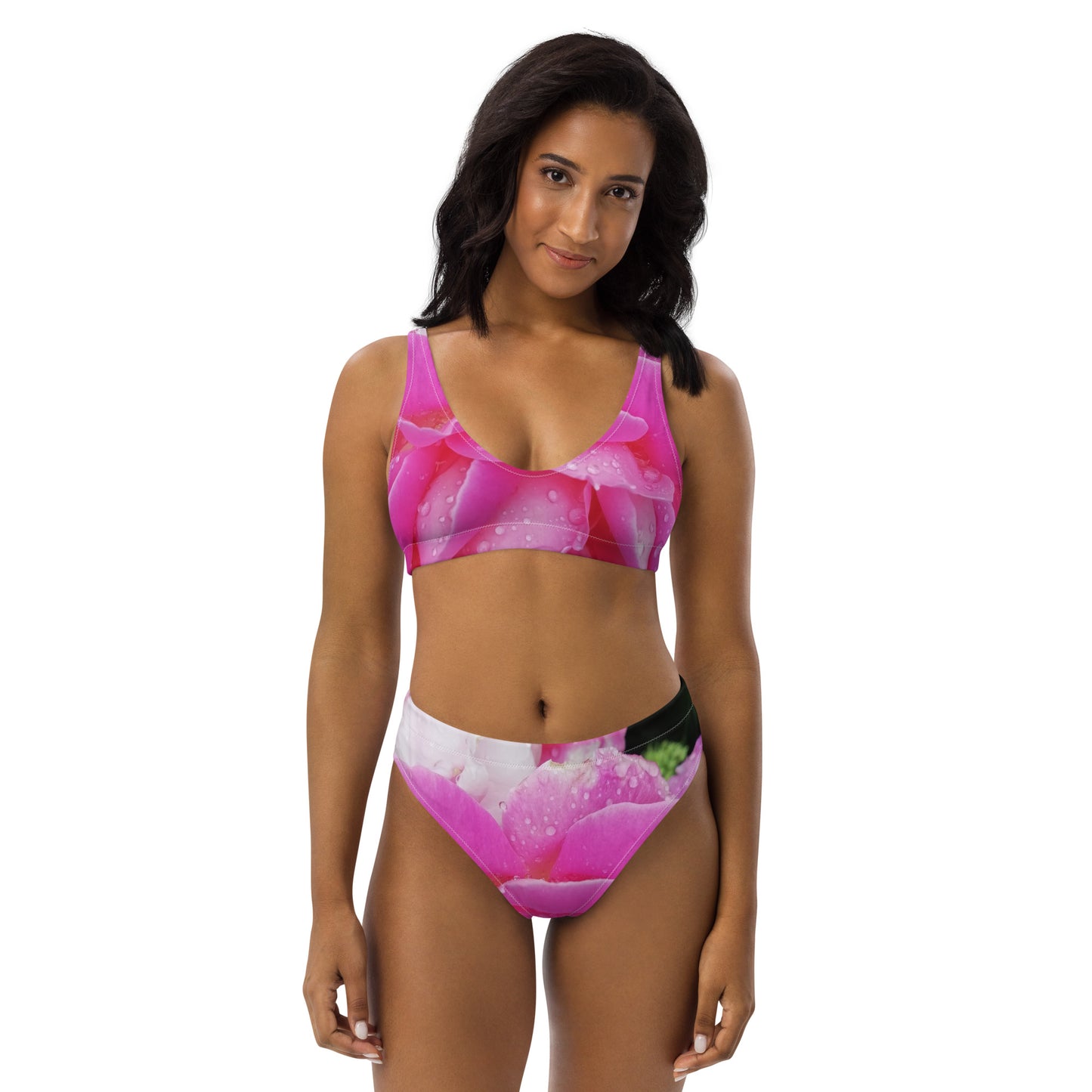 Recycelter Allover High Waist Bikini "Rosen"