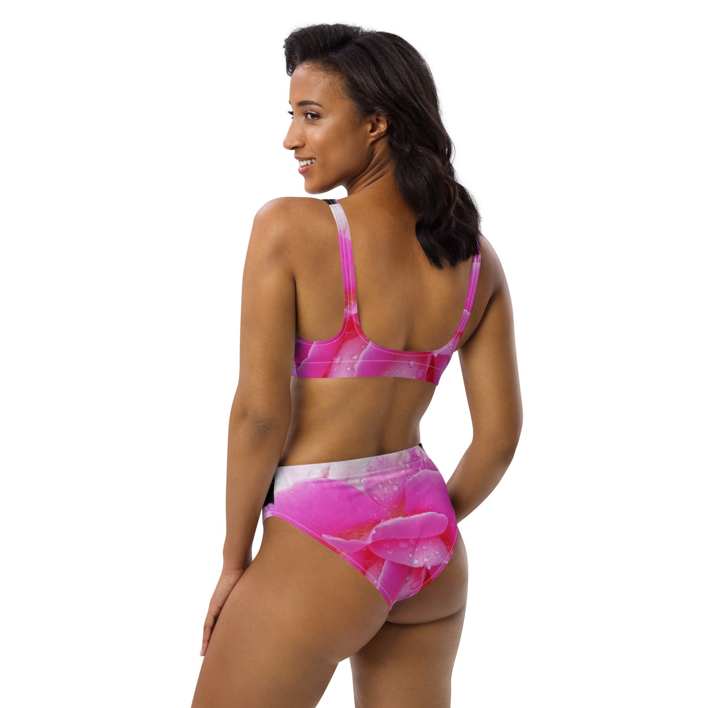 Recycelter Allover High Waist Bikini "Rosen"