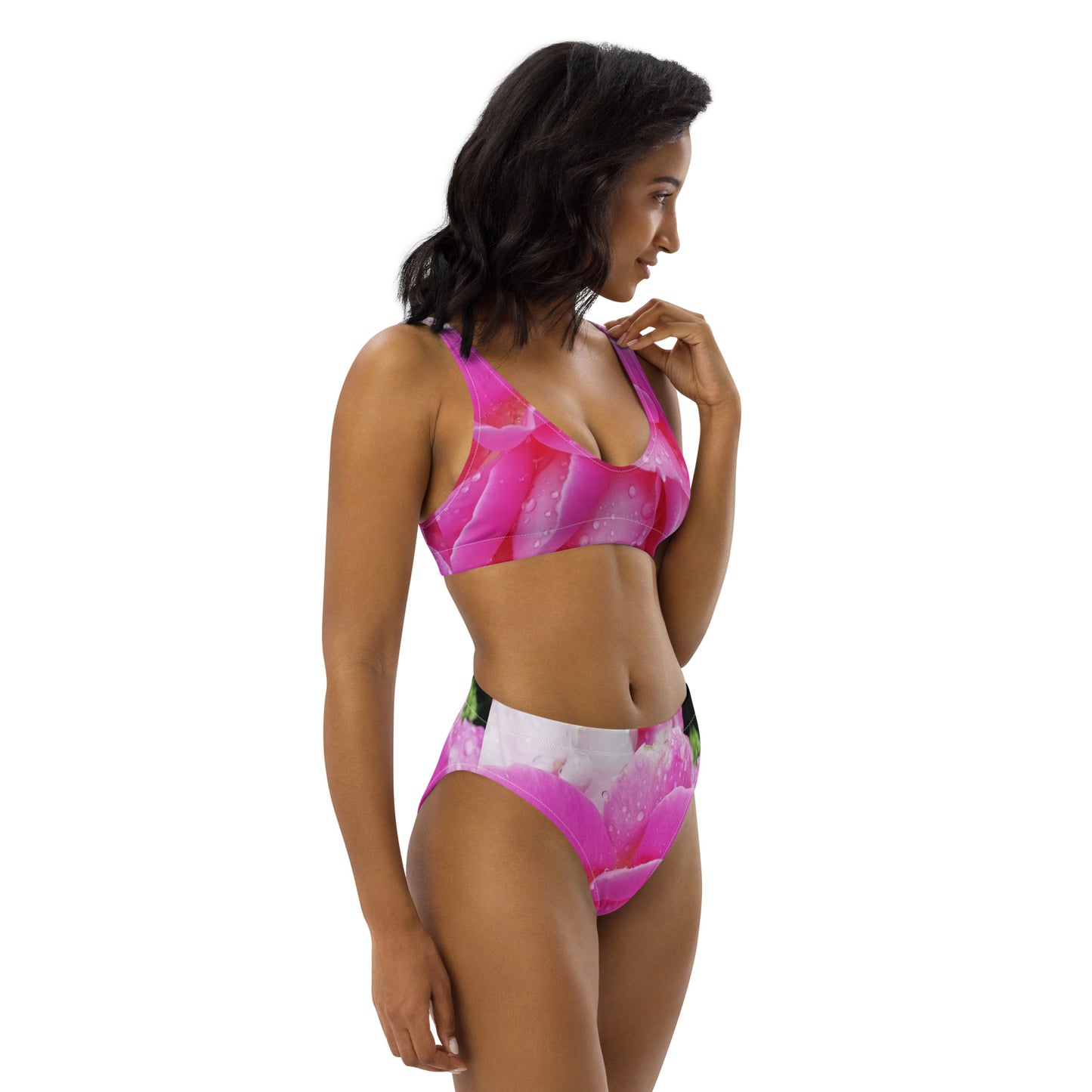 Recycelter Allover High Waist Bikini "Rosen"