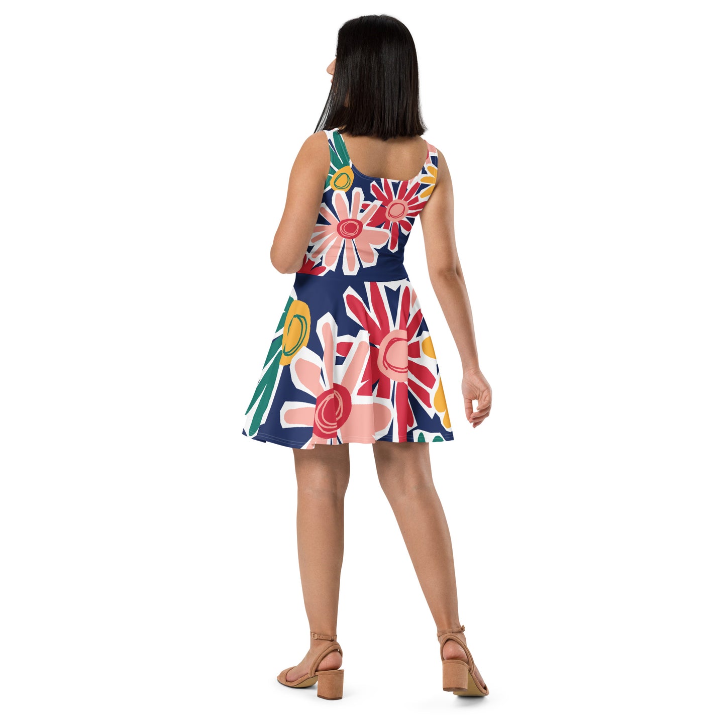 All-Over Skater-Kleid "Blumen"