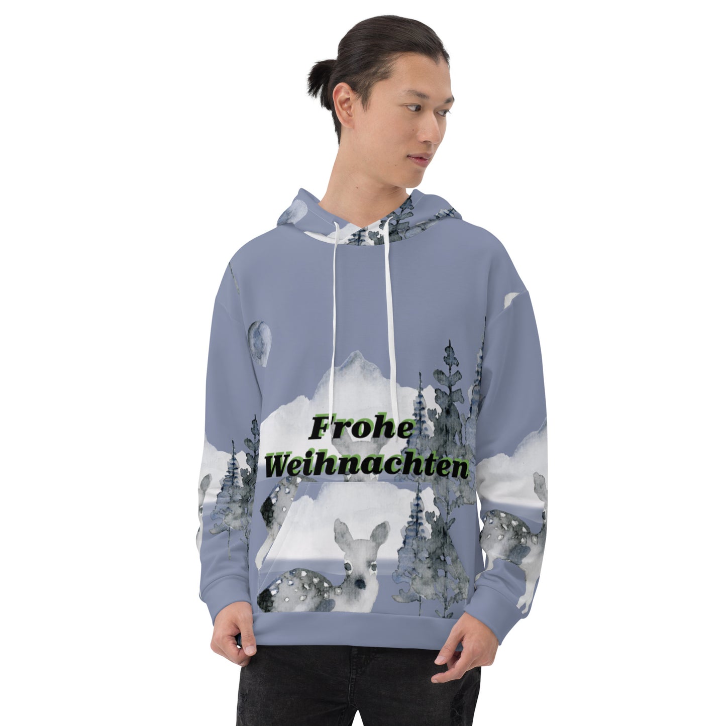 Recycelter Unisex-Kapuzenpullover / Allover-Hoodie "Weihnachten"