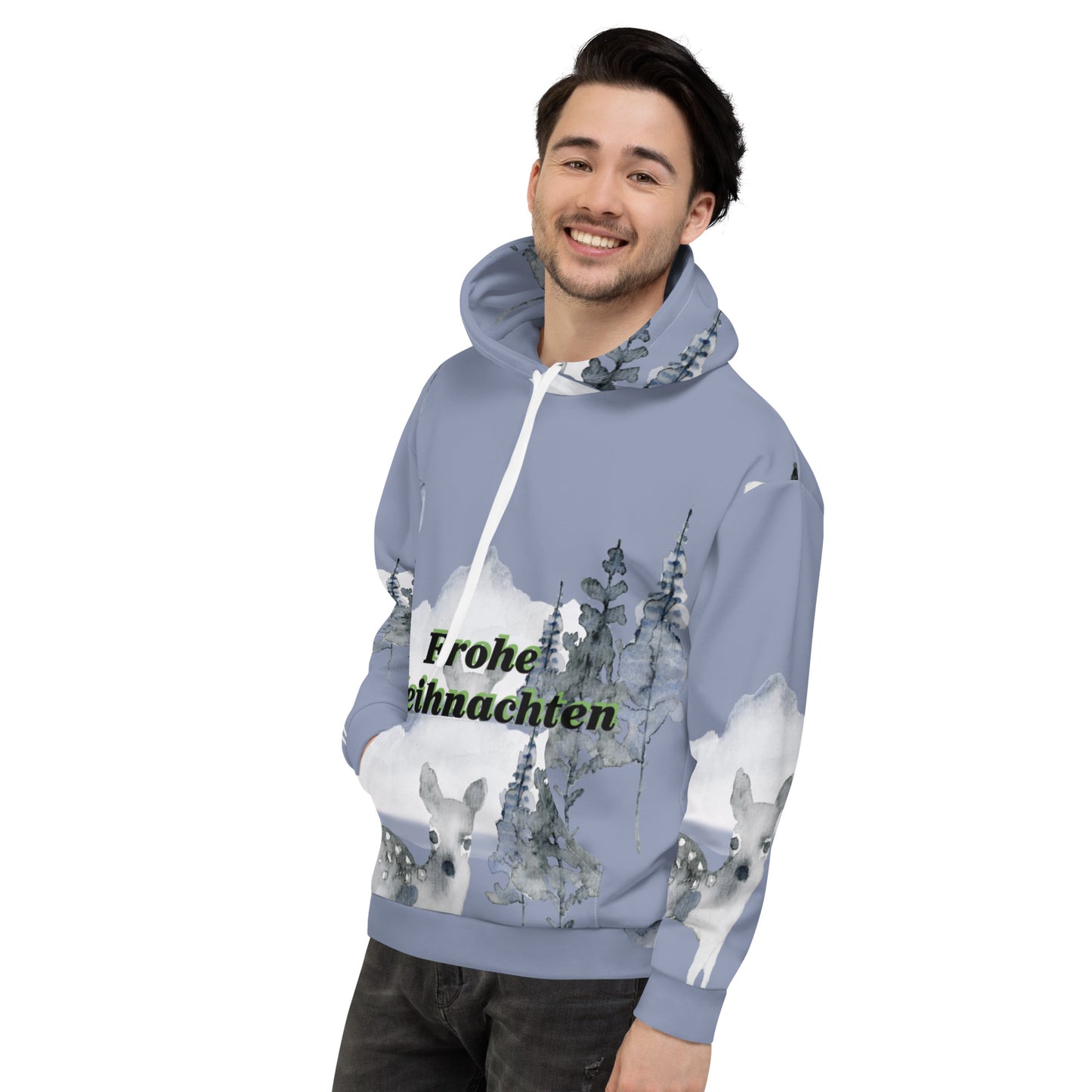 Recycelter Unisex-Kapuzenpullover / Allover-Hoodie "Weihnachten"