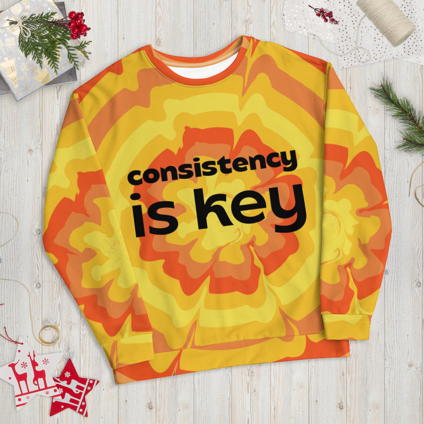 Recycelter Unisex-Pullover "Consistency is key"