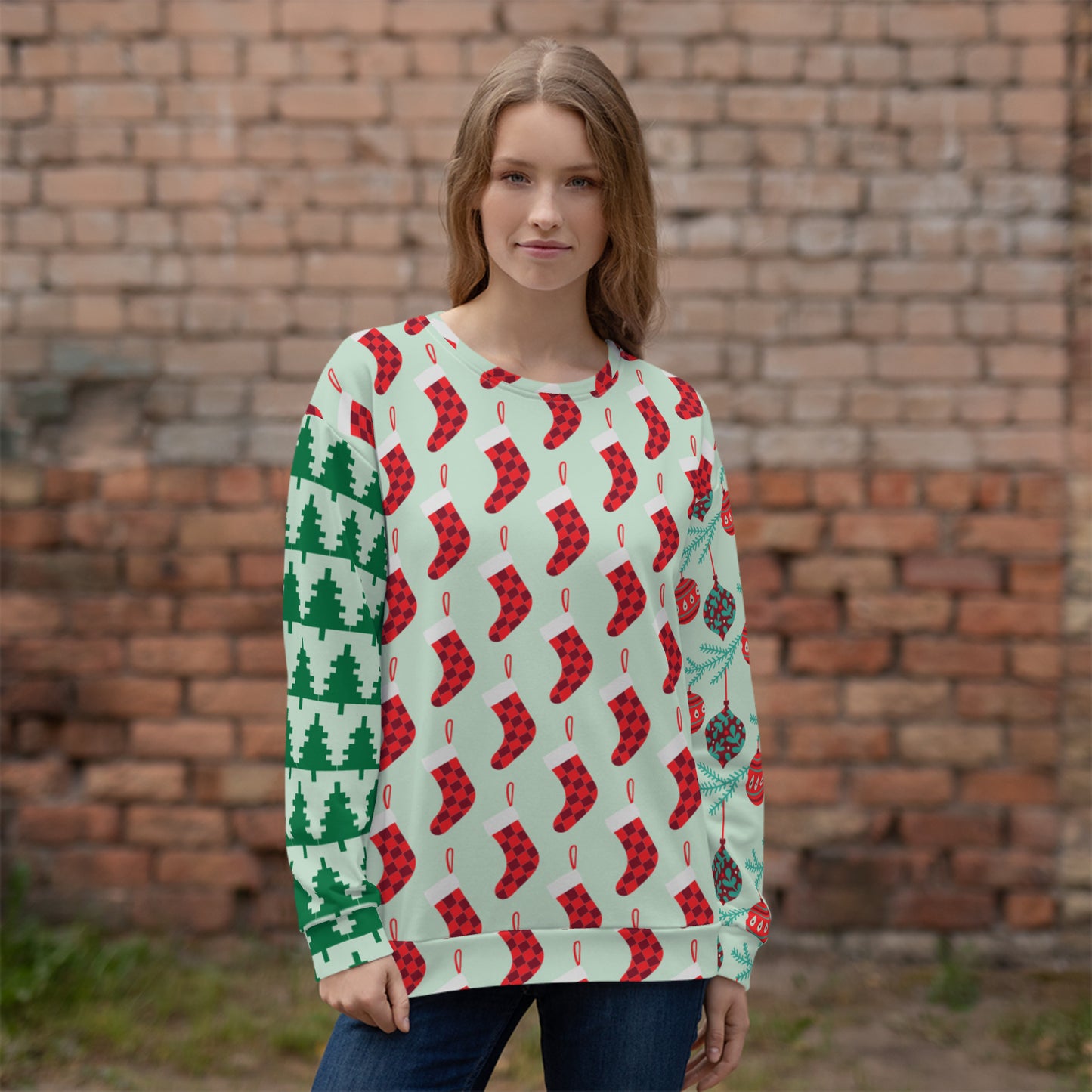 Recycelter Unisex-Pullover "Festliche Muster"