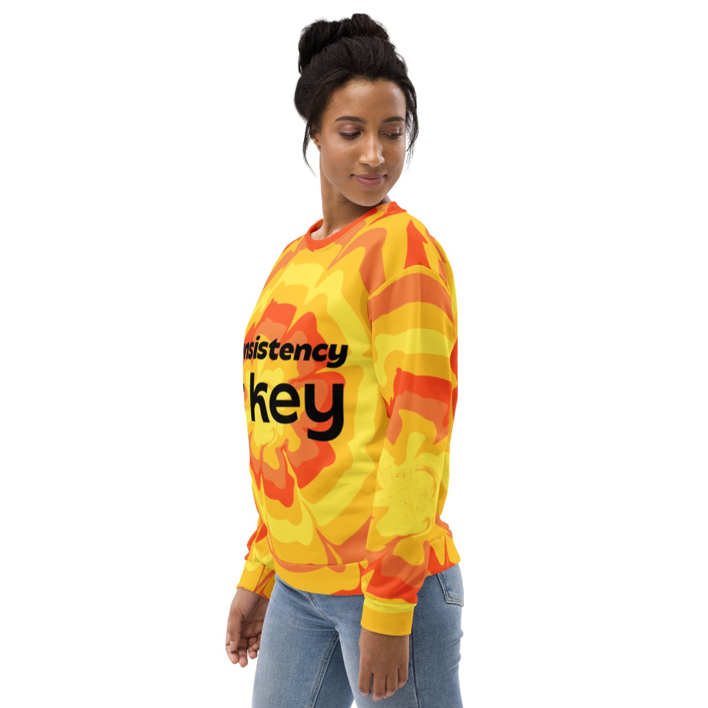 Recycelter Unisex-Pullover "Consistency is key"