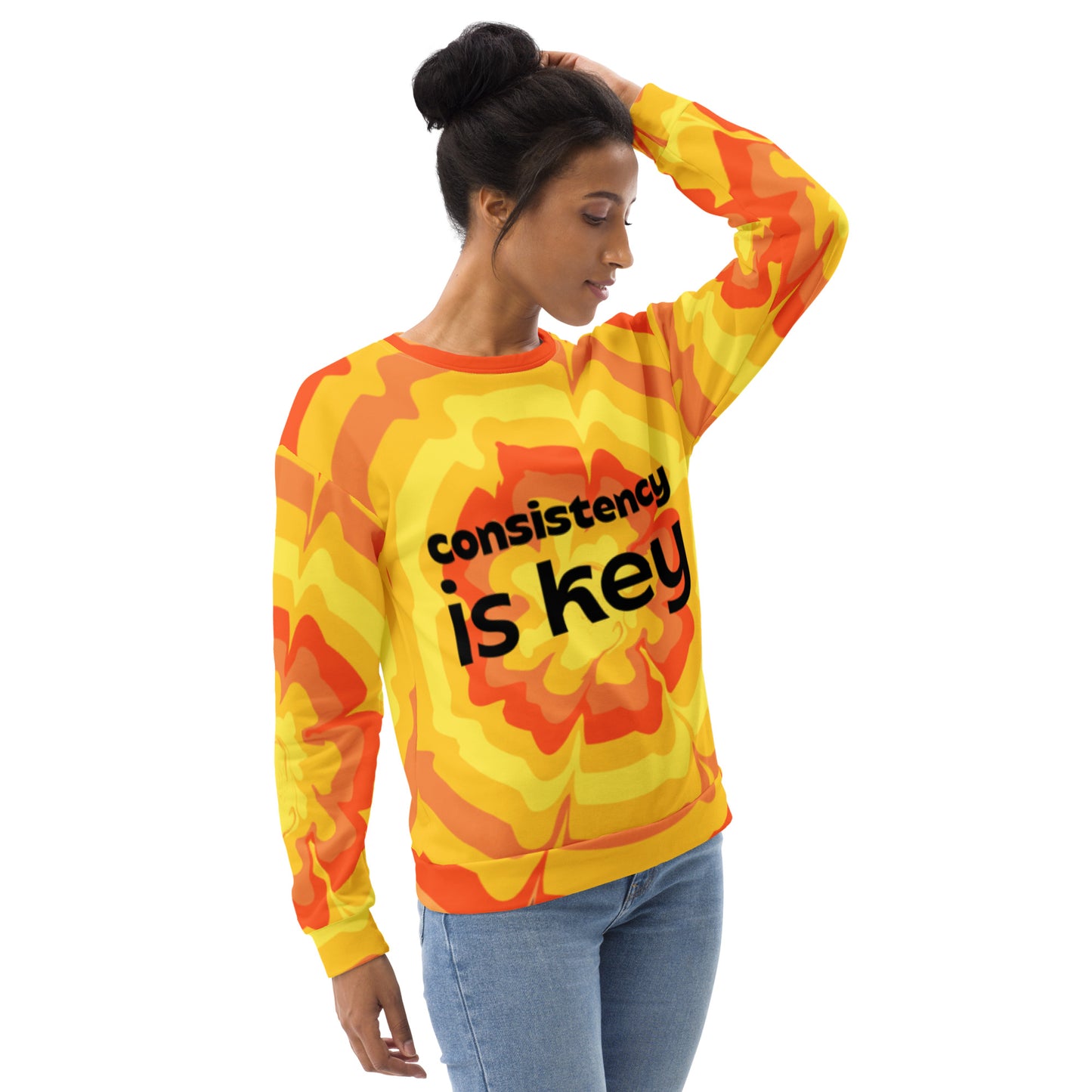 Recycelter Unisex-Pullover "Consistency is key"