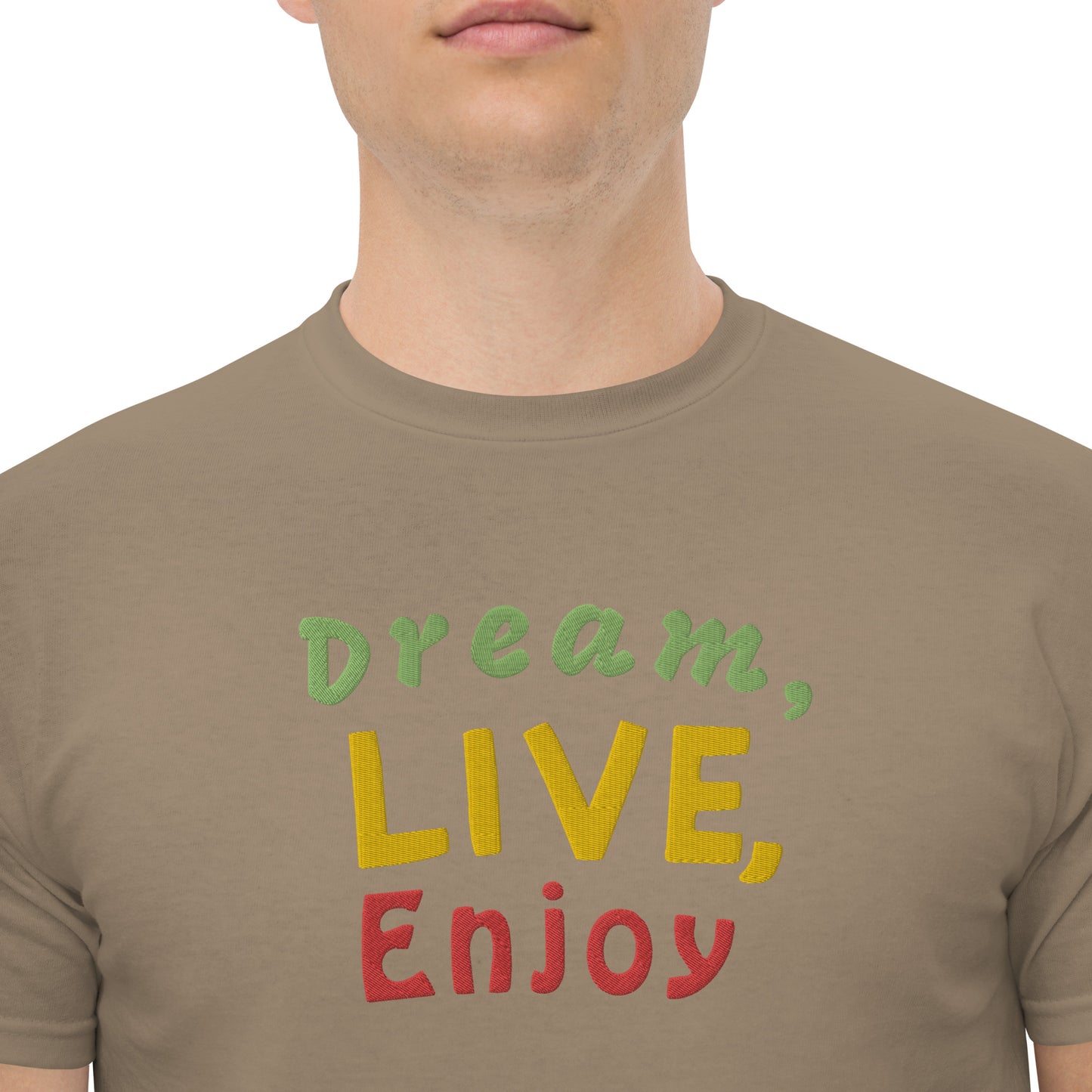 Klassisches Herren-T-Shirt | Gildan 5000 "Dream, live, enjoy"