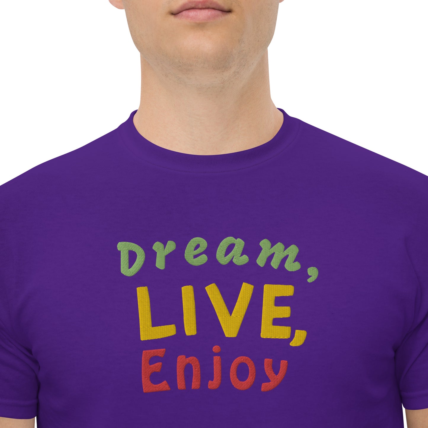 Klassisches Herren-T-Shirt | Gildan 5000 "Dream, live, enjoy"