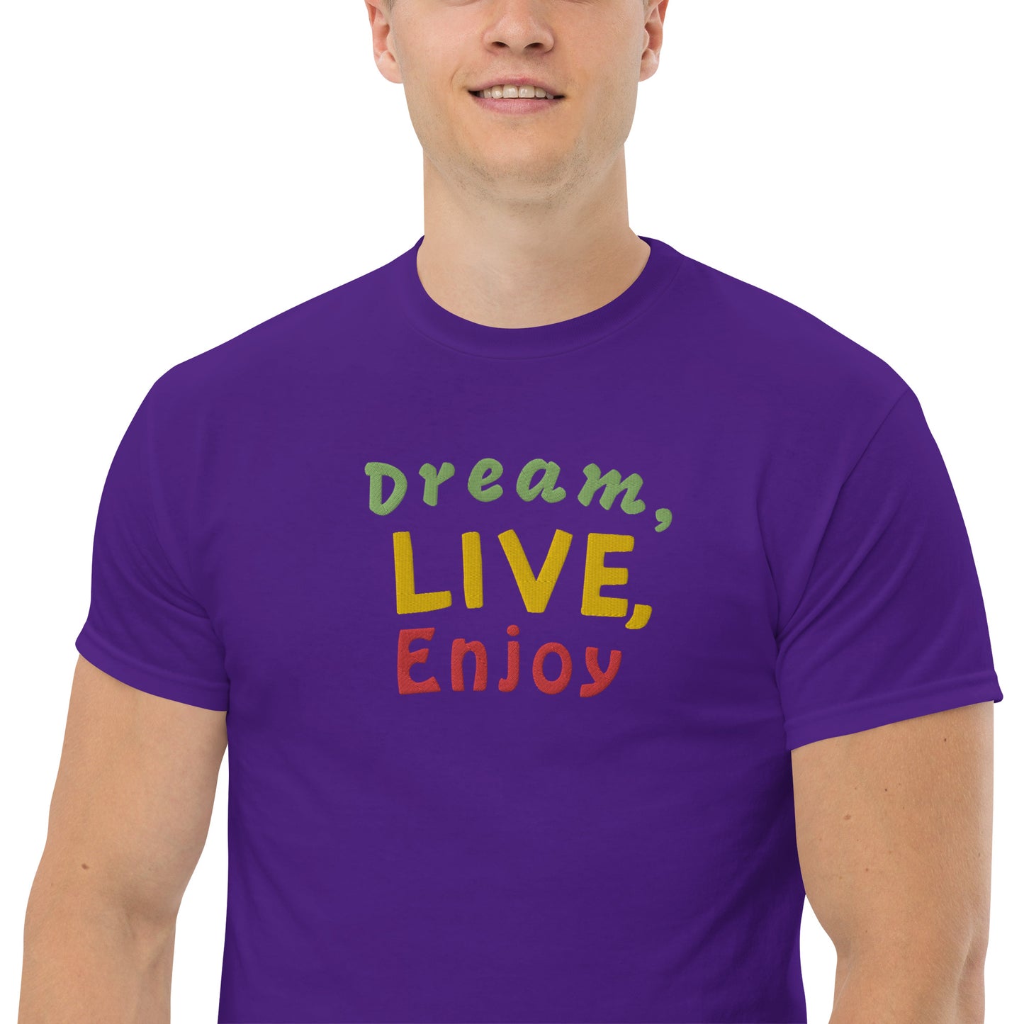 Klassisches Herren-T-Shirt | Gildan 5000 "Dream, live, enjoy"