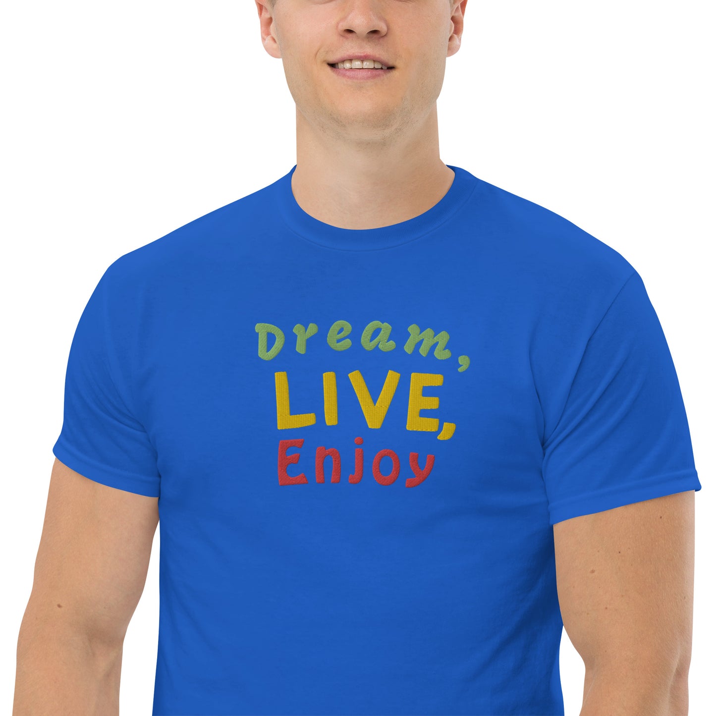 Klassisches Herren-T-Shirt | Gildan 5000 "Dream, live, enjoy"