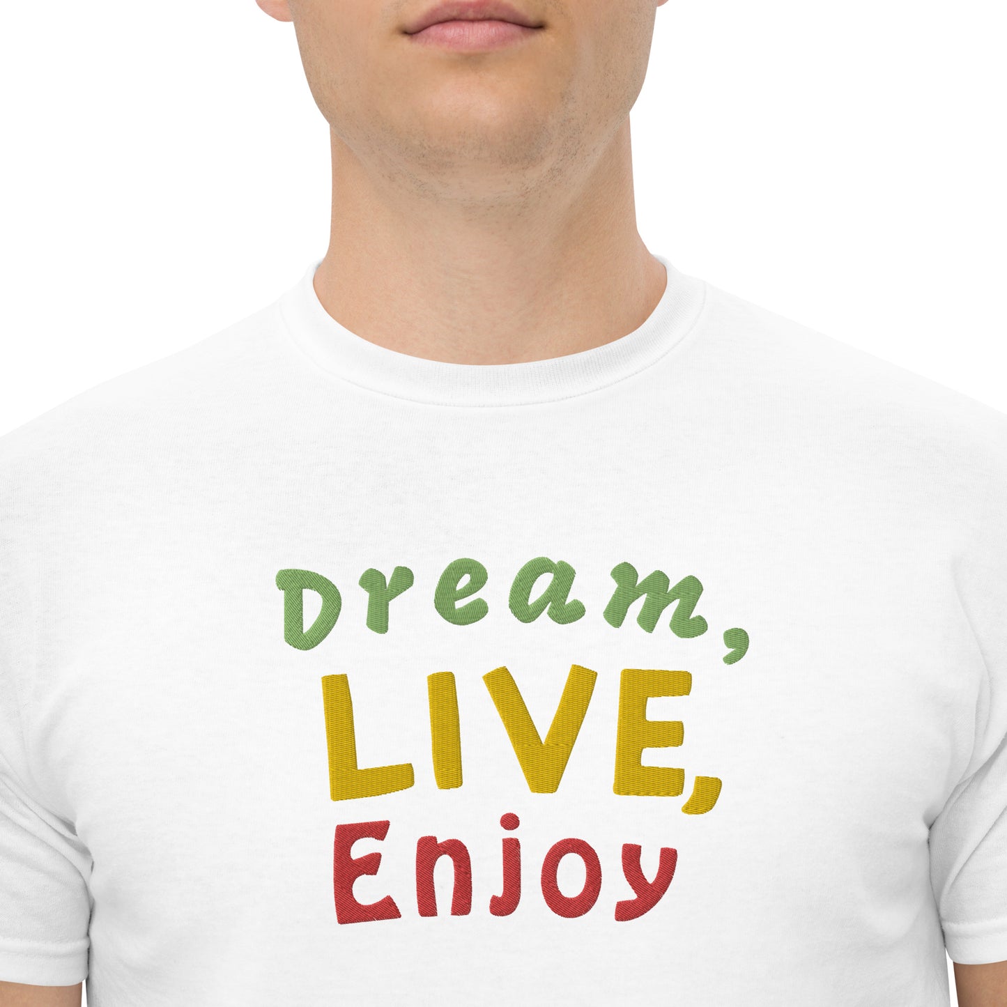 Klassisches Herren-T-Shirt | Gildan 5000 "Dream, live, enjoy"