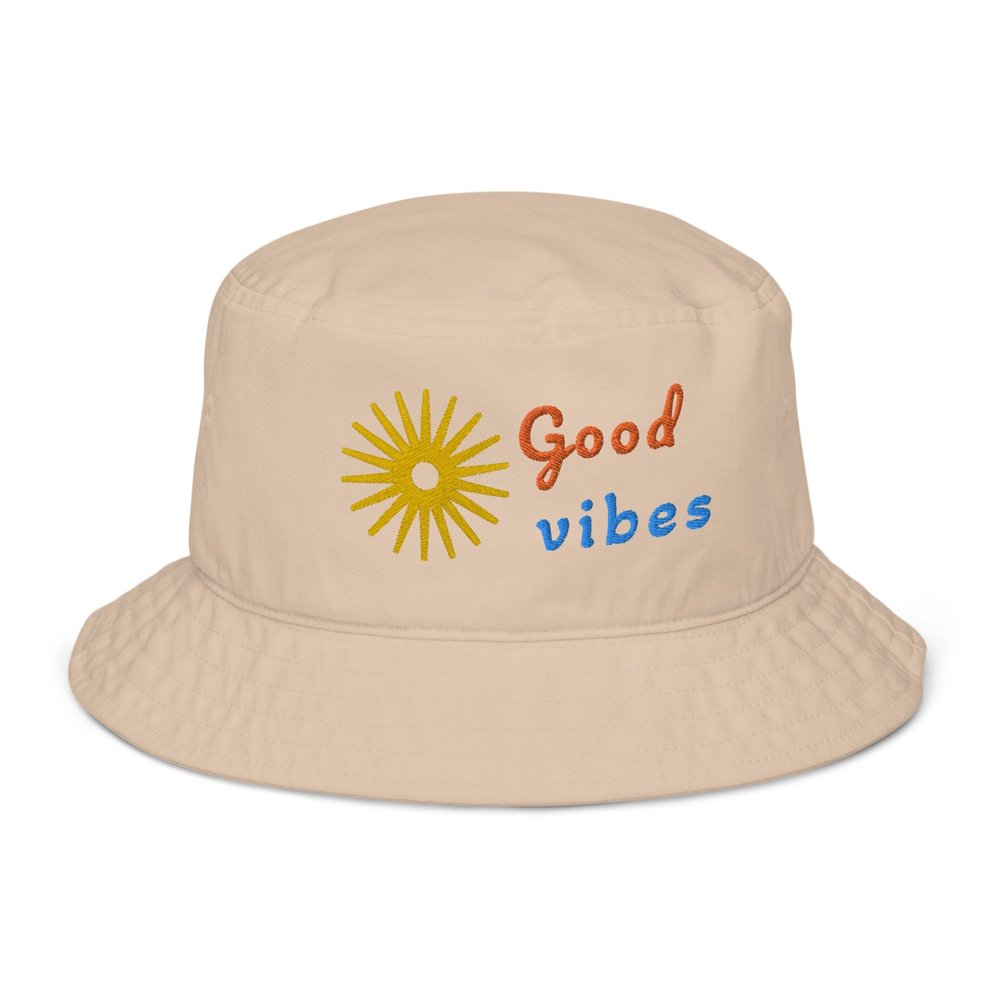 Fischerhut aus Bio-Baumwoll-Twill "Good vibes"