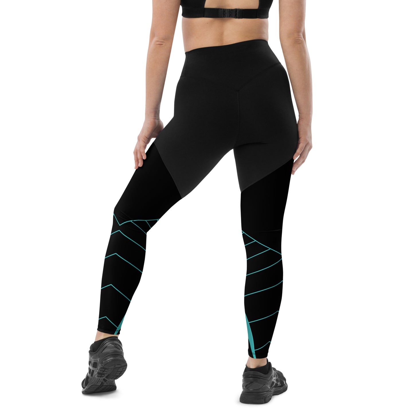 Sport-Leggings "Schwart mit grünlich"