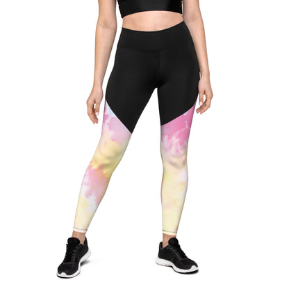 Sport-Leggings "Rosig/gelbig"