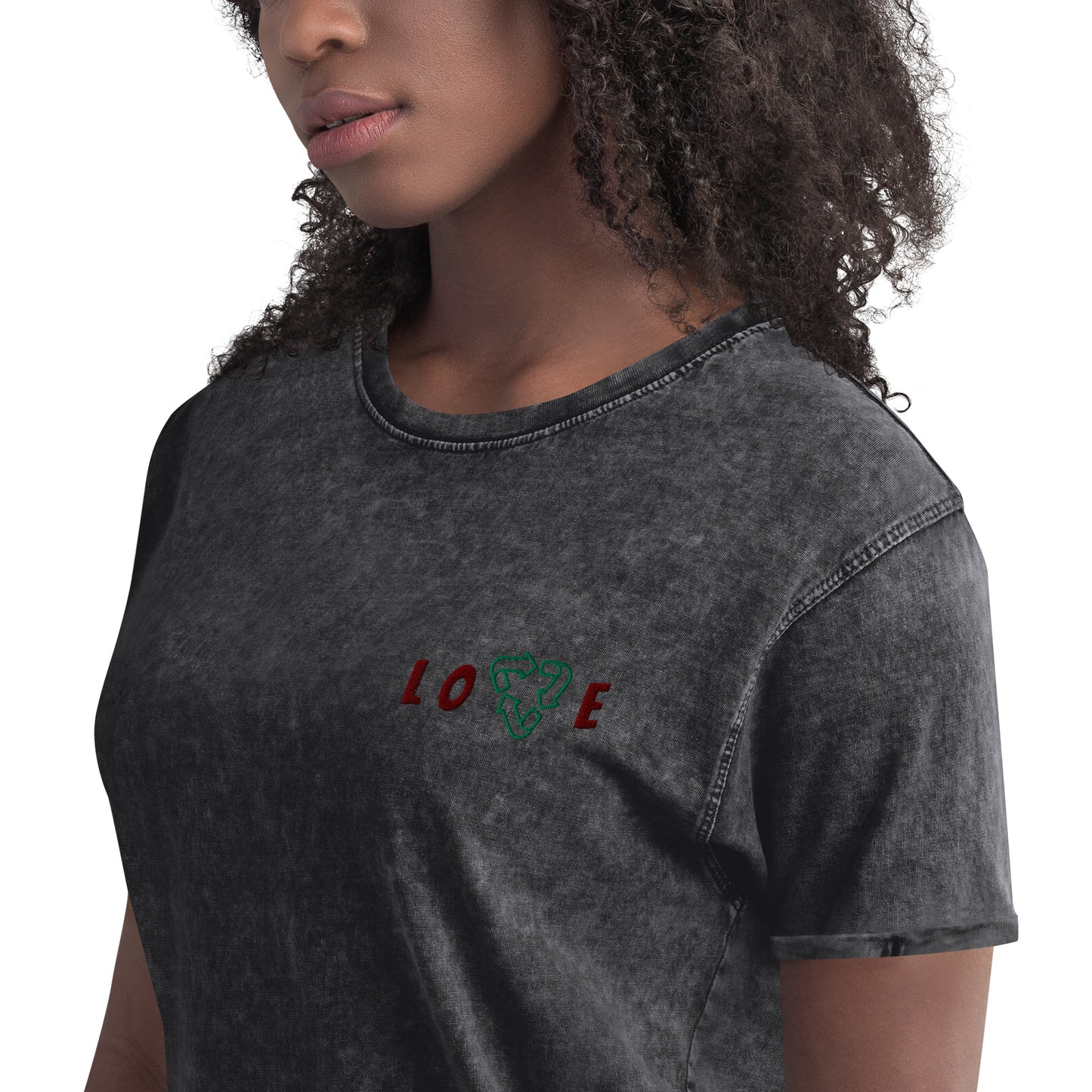 Unisex Denim-T-Shirt | Husky "Love"