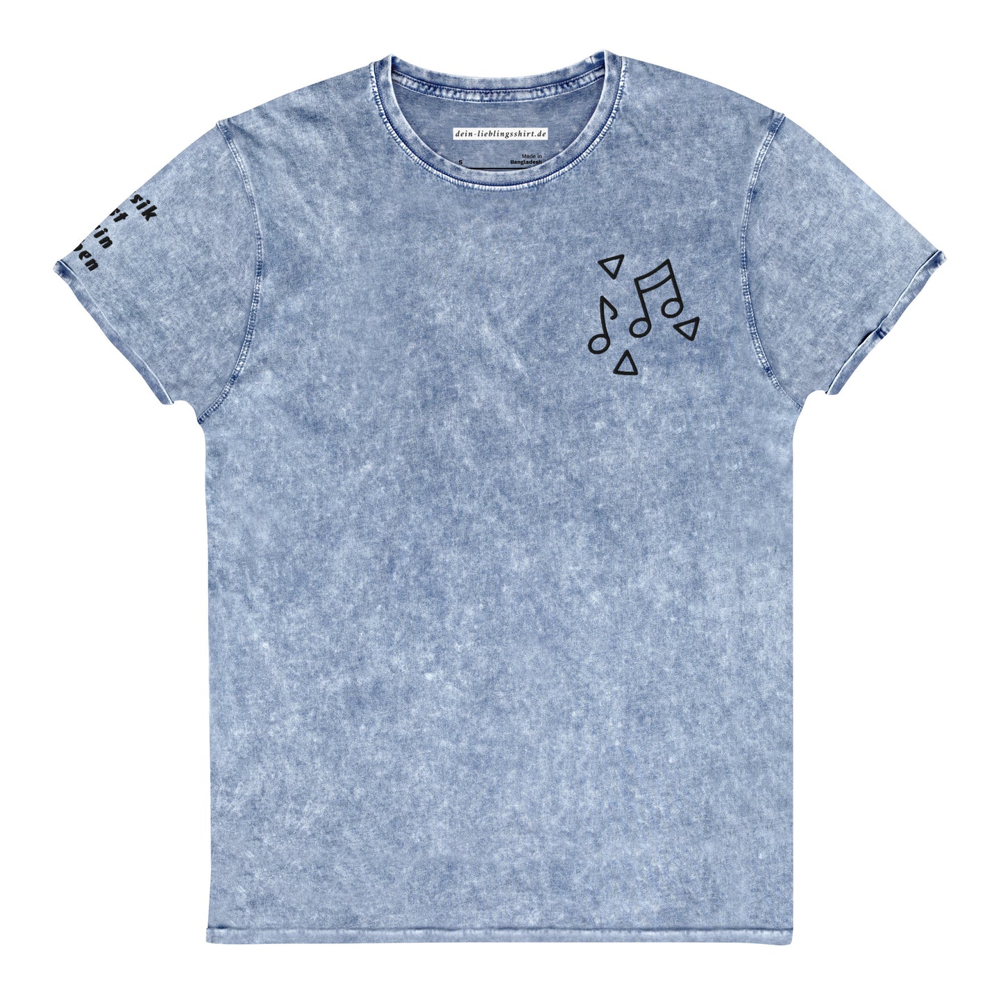 Unisex Denim-T-Shirt | Husky CA6689 "Musik ist mein Leben"