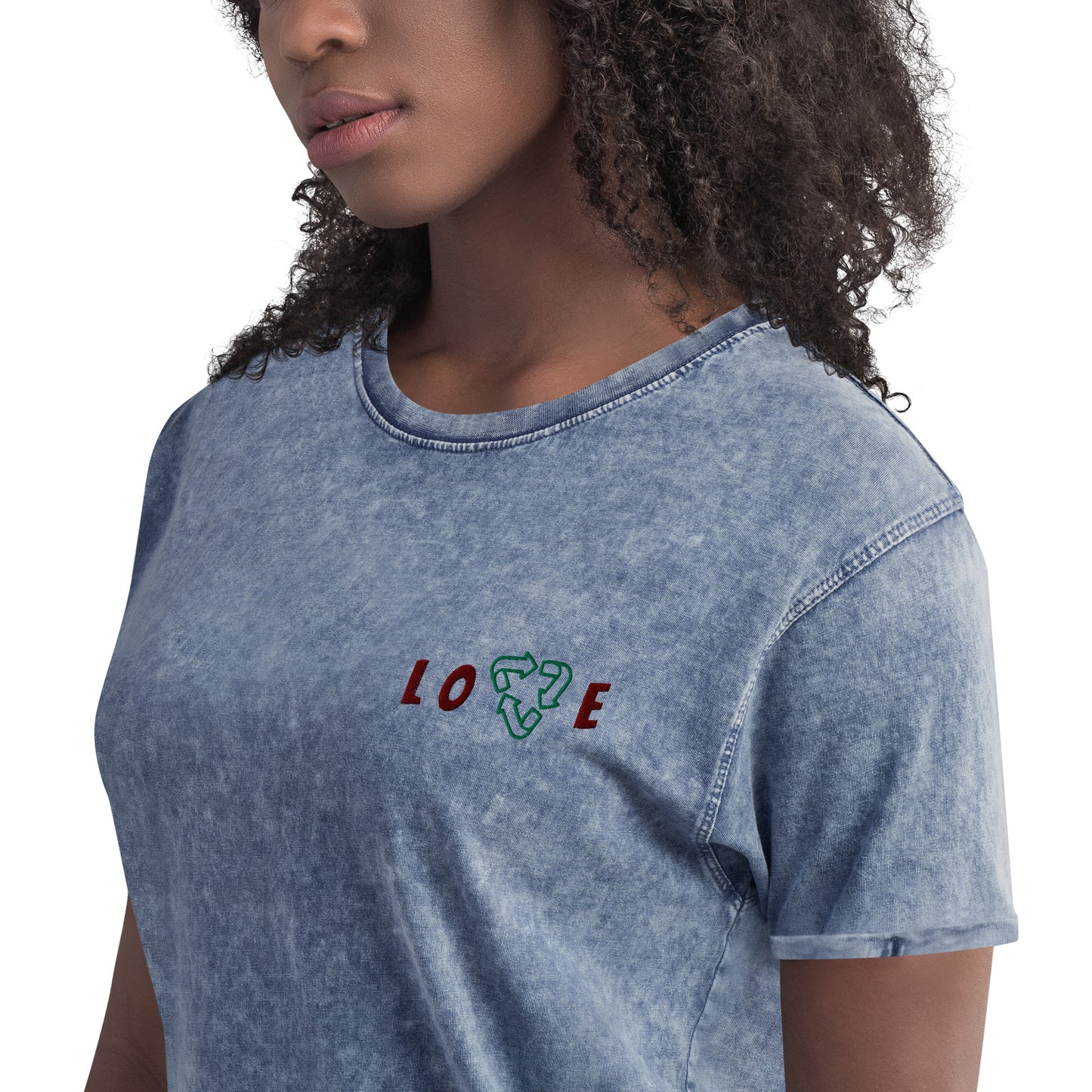 Unisex Denim-T-Shirt | Husky "Love"