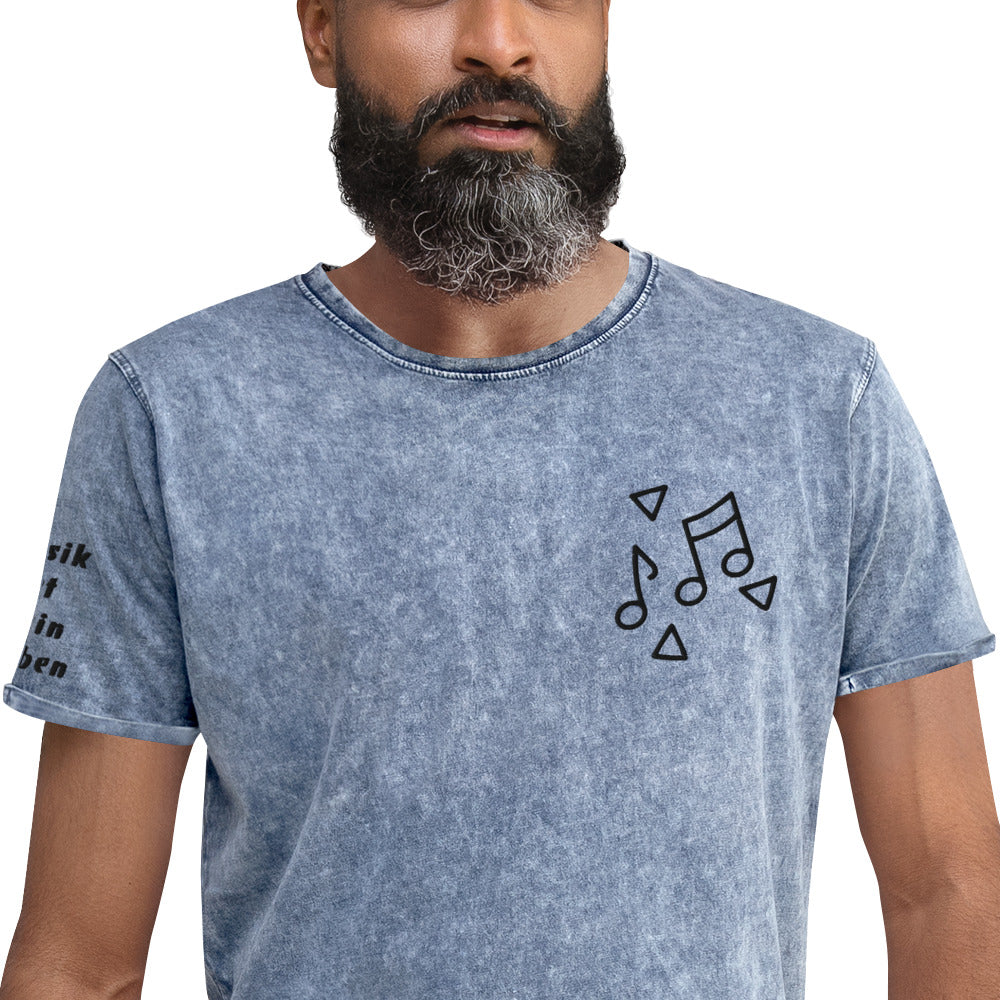 Unisex Denim-T-Shirt | Husky CA6689 "Musik ist mein Leben"