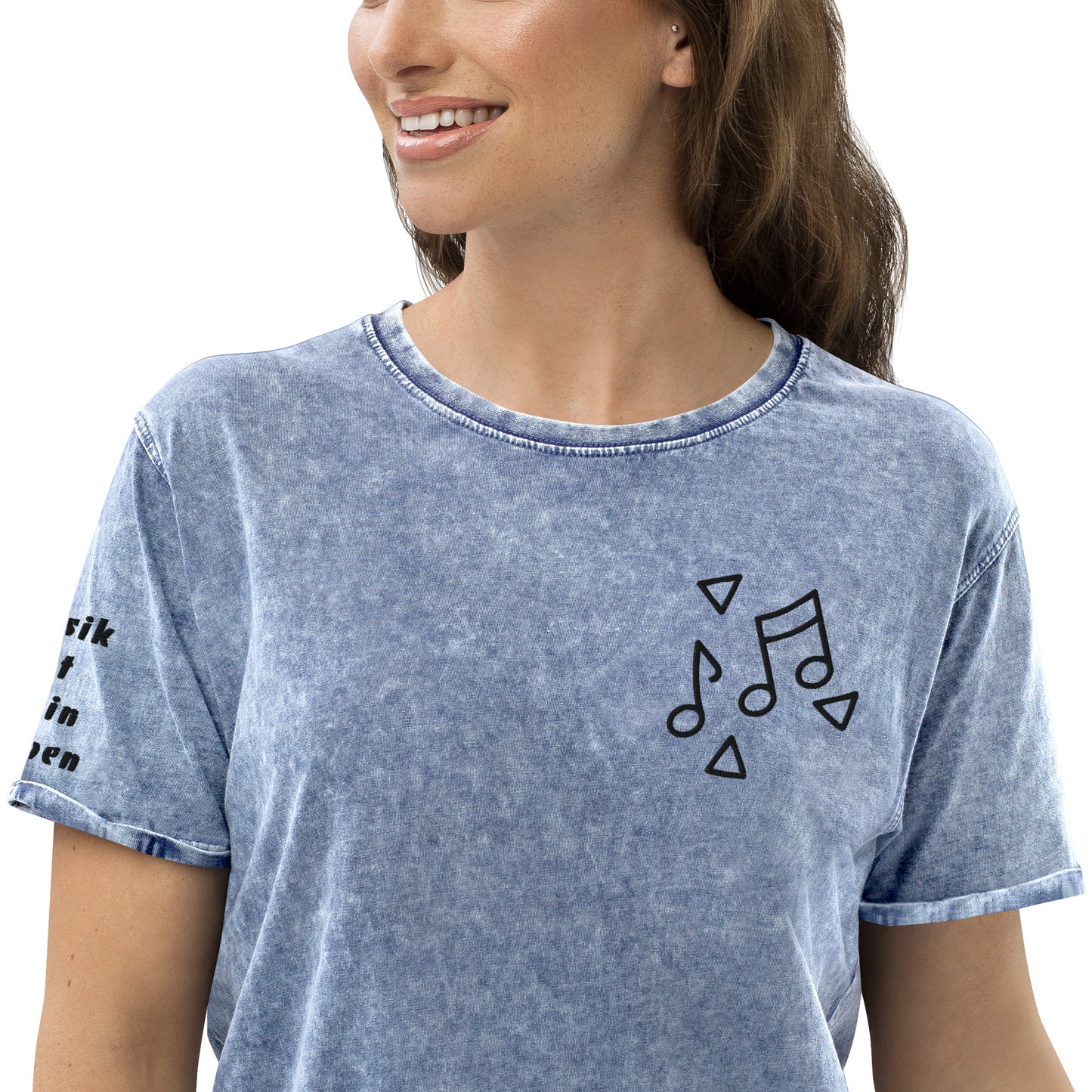 Unisex Denim-T-Shirt | Husky CA6689 "Musik ist mein Leben"