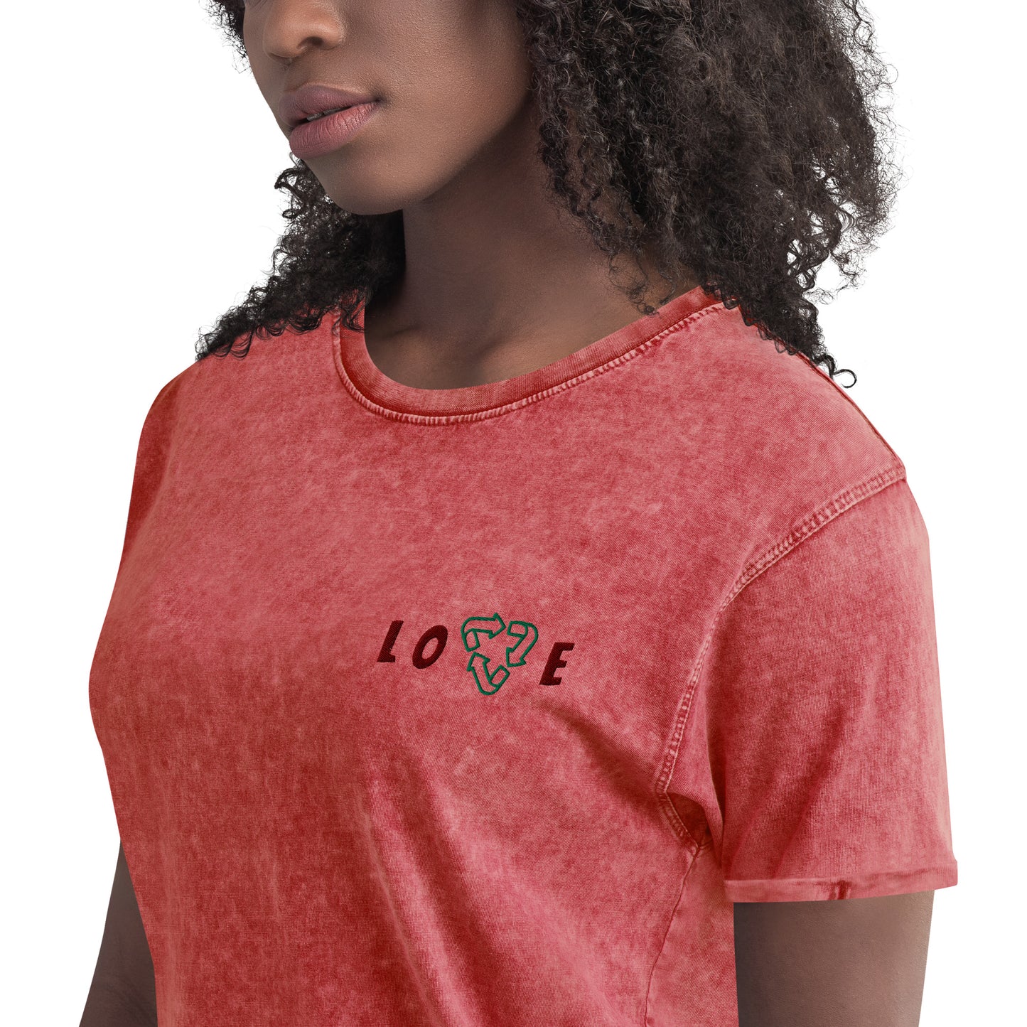 Unisex Denim-T-Shirt | Husky "Love"