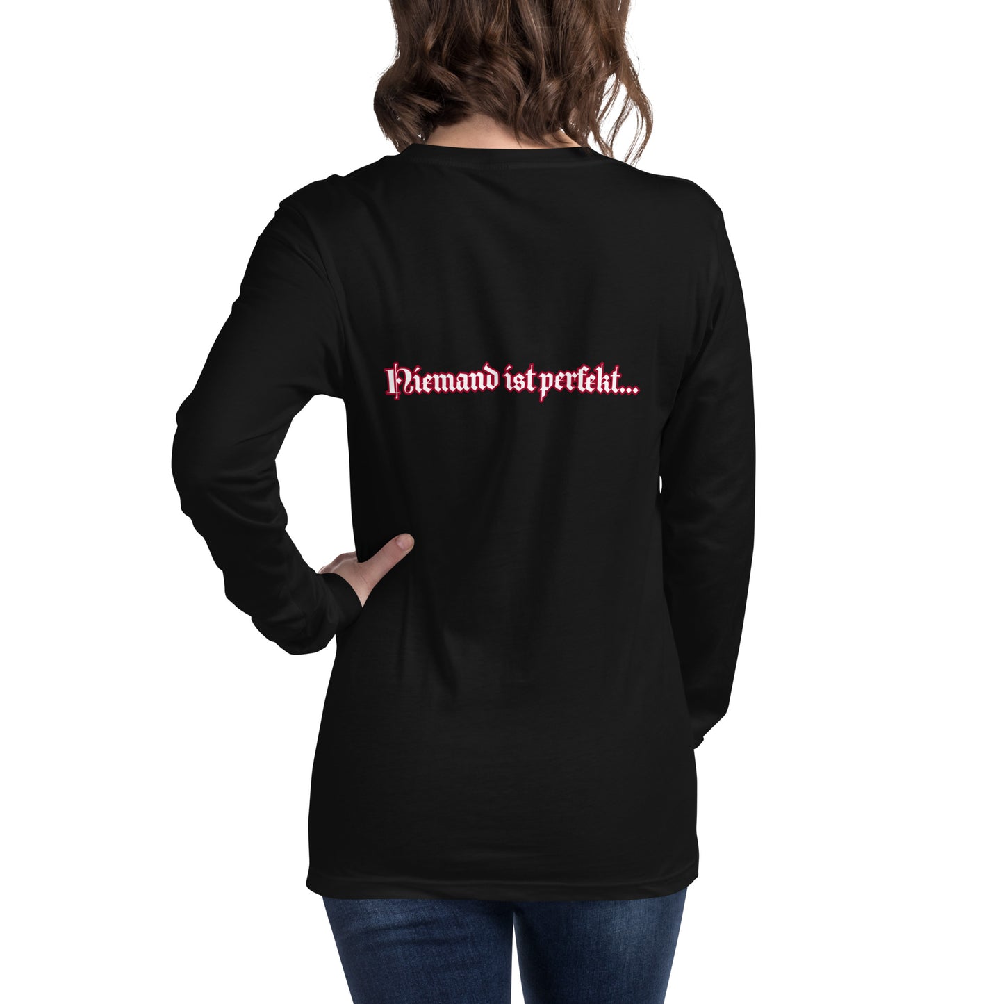 Unisex Longsleeve-Shirt | Bella + Canvas 3501 "Niemand ist perfekt"