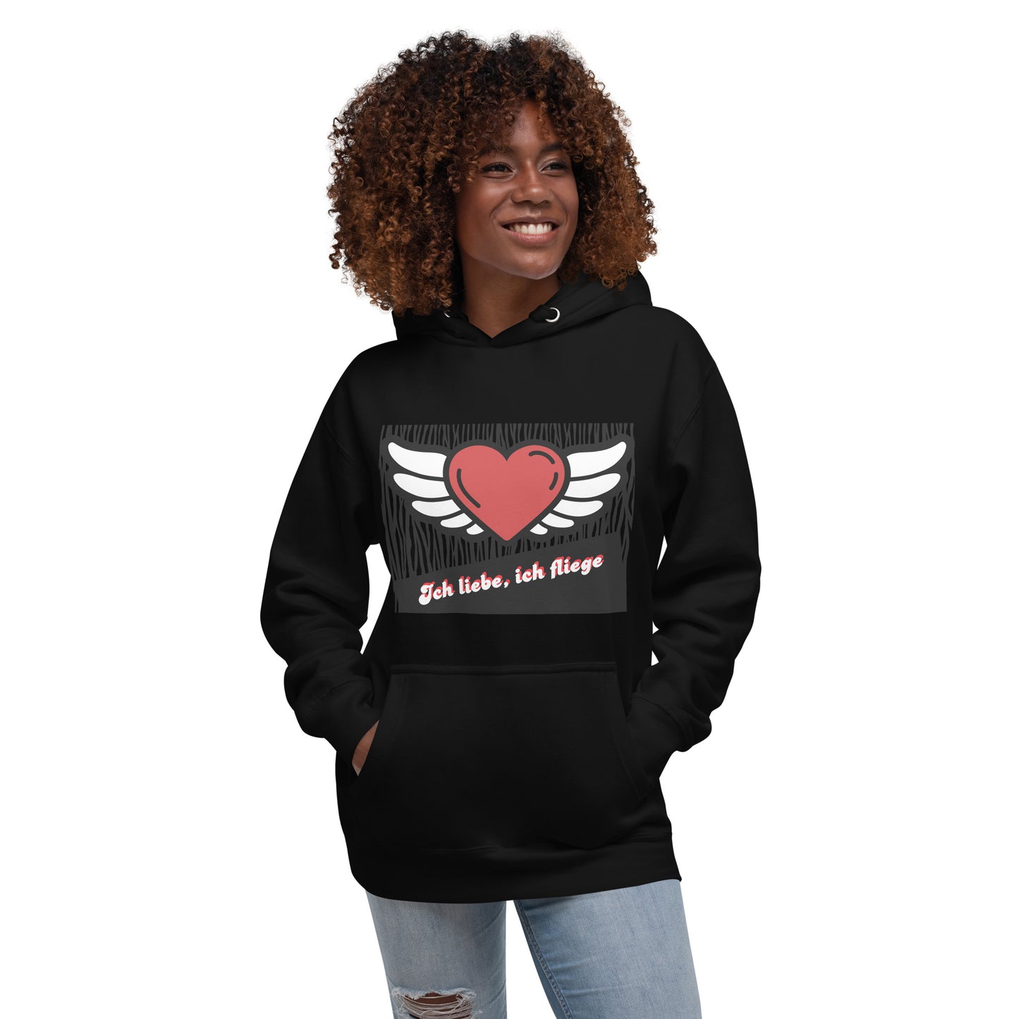 Unisex-Kapuzenpullover Premium-Hoodie | Cotton Heritage M2580 "Ich liebe, ich fliege"