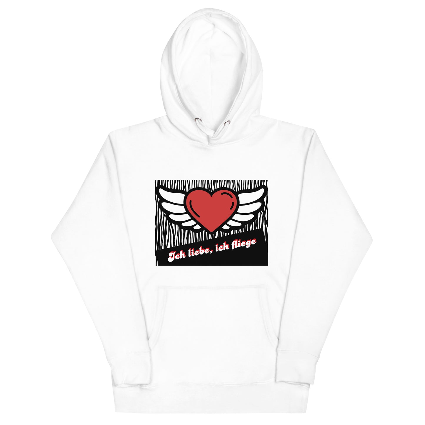 Unisex-Kapuzenpullover Premium-Hoodie | Cotton Heritage M2580 "Ich liebe, ich fliege"