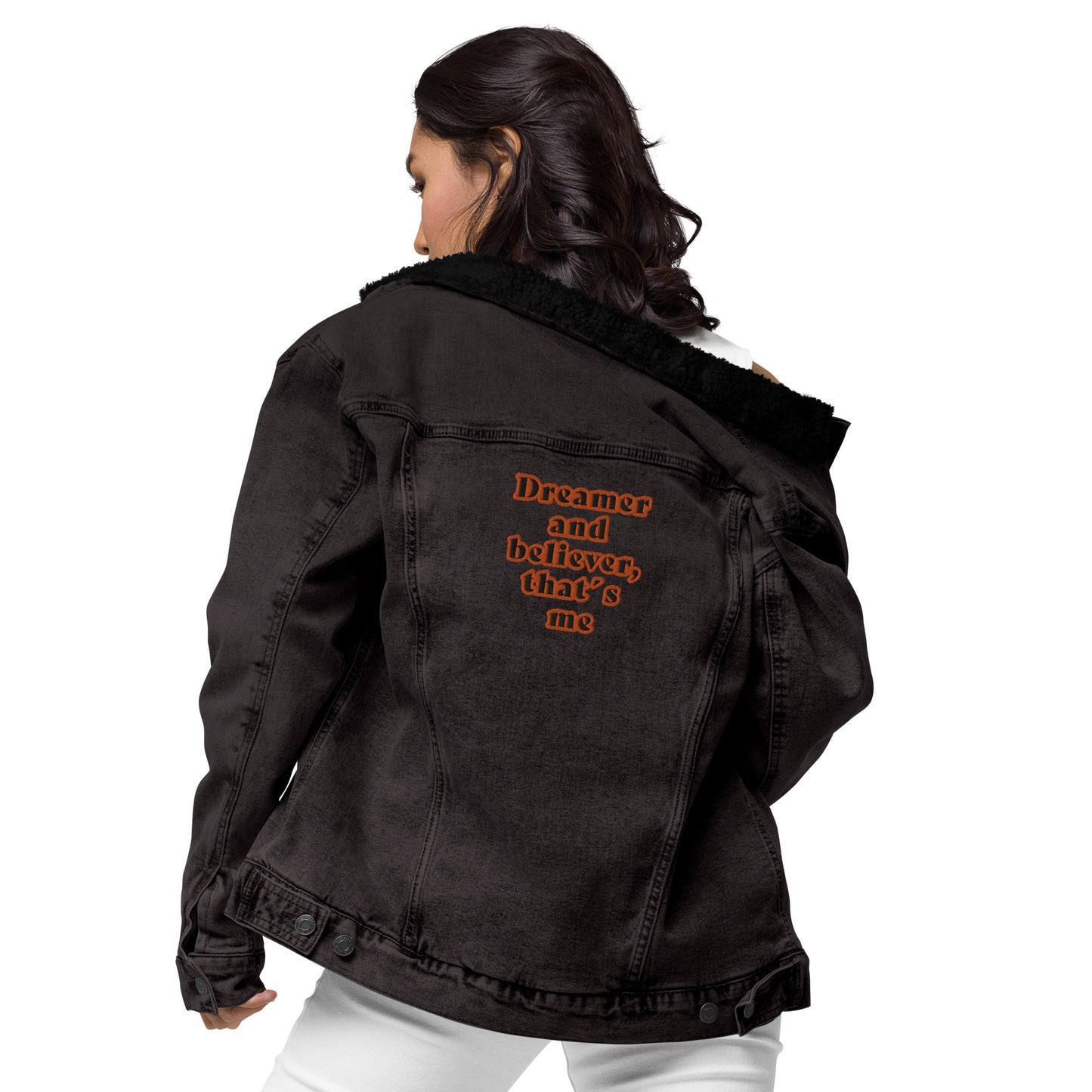 Unisex  Sherpa Jeansjacke "Dreamer and believer, that´s me"