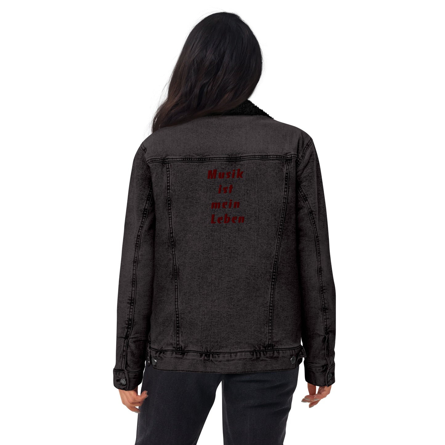 Unisex  Sherpa Jeansjacke "Musik ist mein Leben"