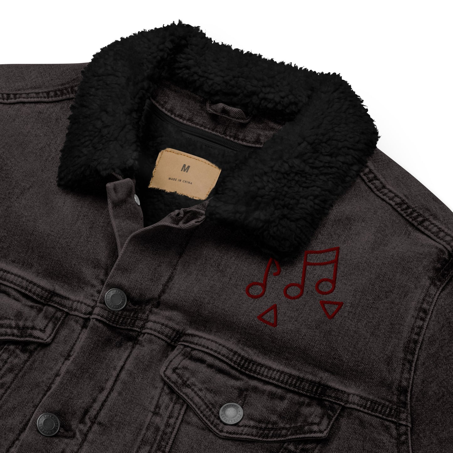 Unisex  Sherpa Jeansjacke "Musik ist mein Leben"