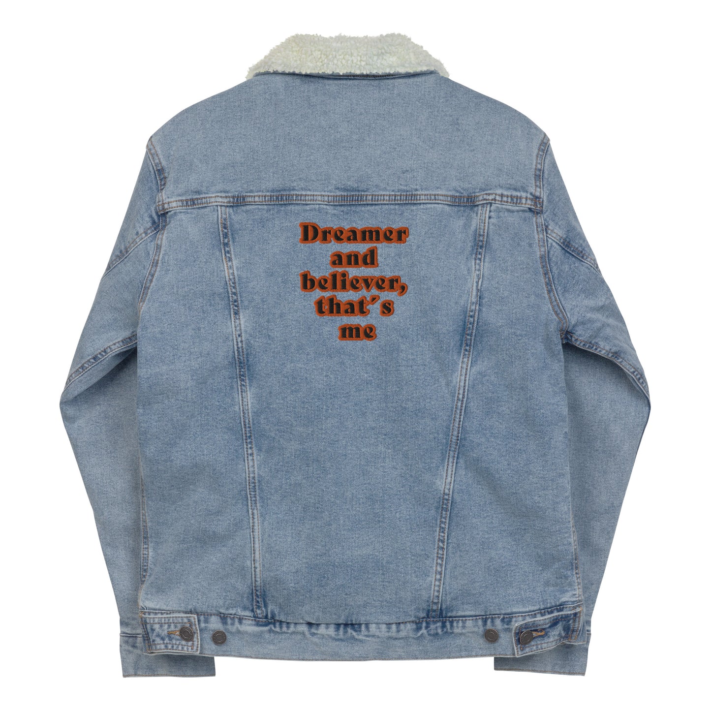 Unisex  Sherpa Jeansjacke "Dreamer and believer, that´s me"