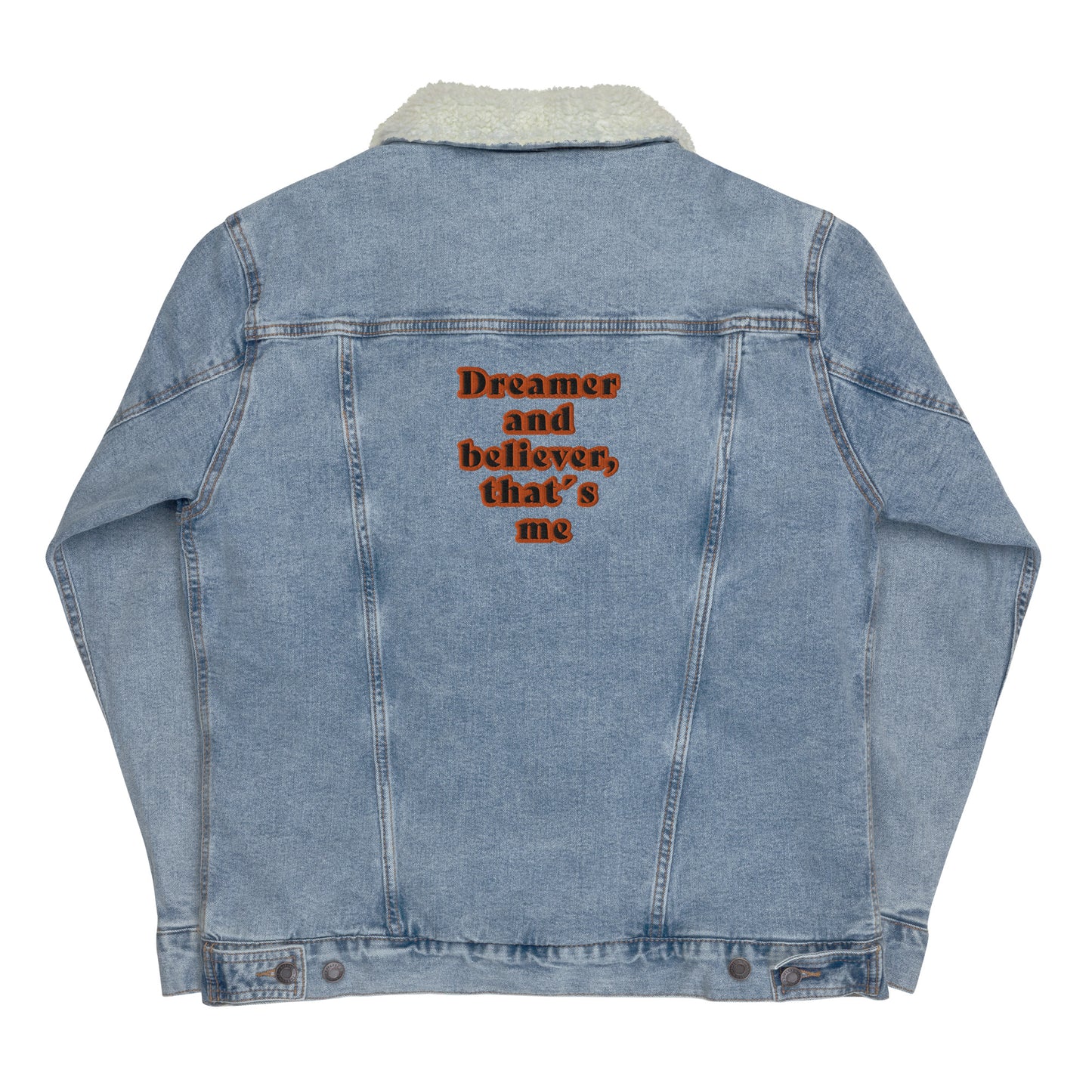 Unisex  Sherpa Jeansjacke "Dreamer and believer, that´s me"