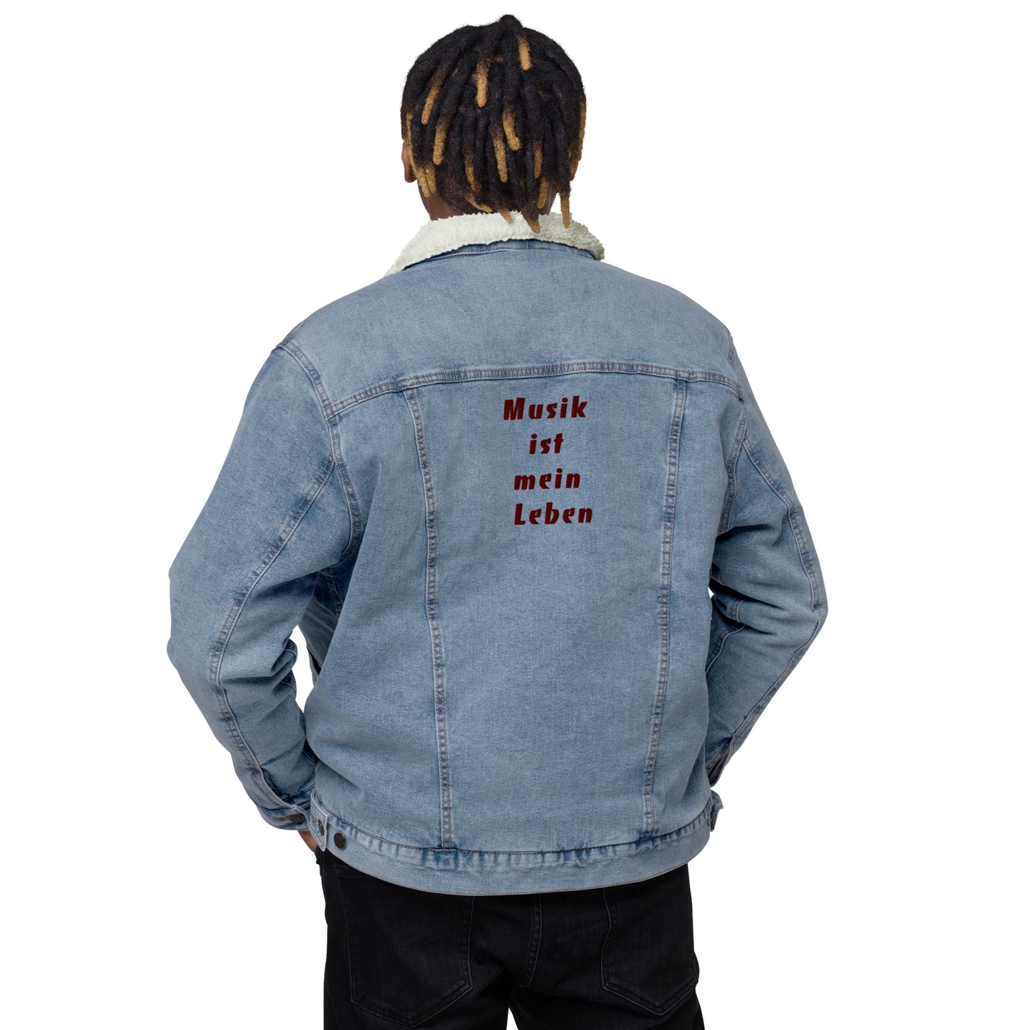 Unisex  Sherpa Jeansjacke "Musik ist mein Leben"