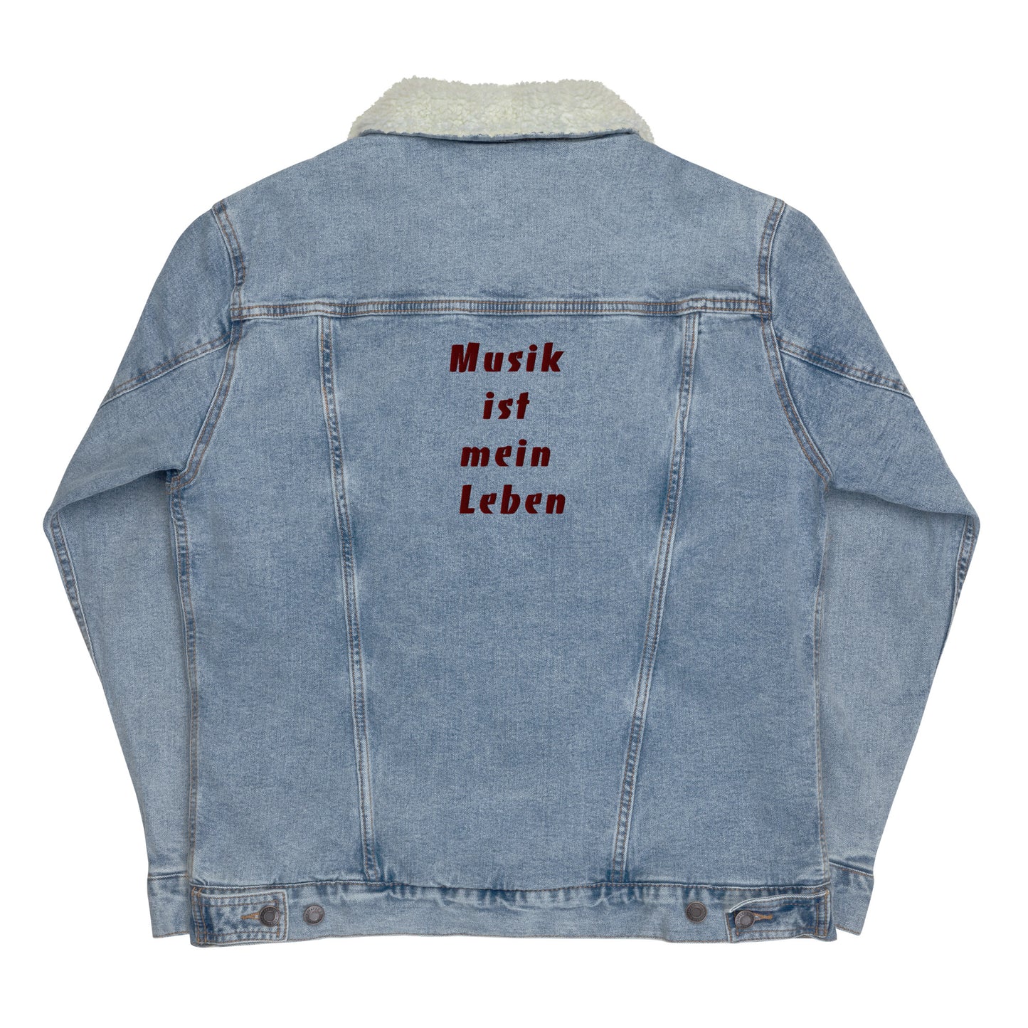 Unisex  Sherpa Jeansjacke "Musik ist mein Leben"