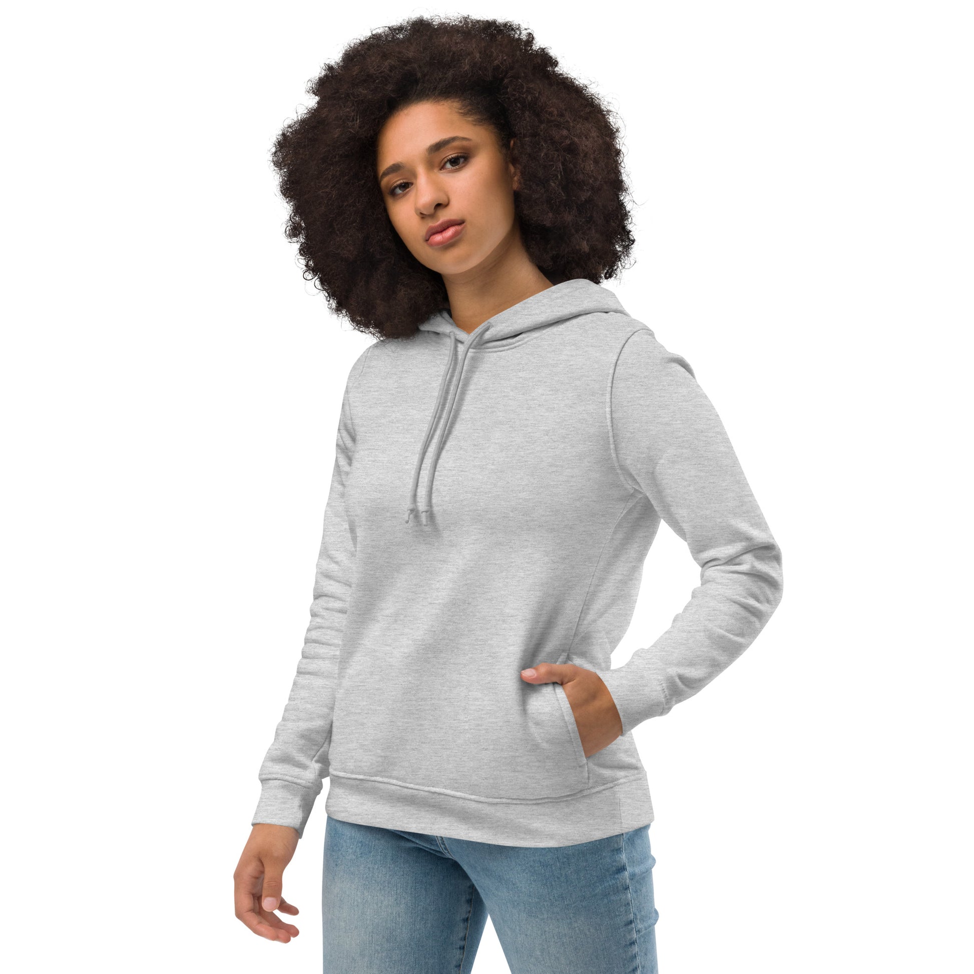 Es geht doch nichts über ein perfekt passendes Kleidungsstück! Der Kapuzenpullover für Frauen ist feminin und schmal geschnitten und fühlt sich besonders weich auf deiner Haut an. Kombiniere ihn mit Jogginghosen, Jeans oder einem Kleid und ergänze deine Garderobe noch heute.  • 80 % ringgesponnene Bio-Baumwolle, 20 % recyceltes Polyester • Heather Grey ist zu 71 % ringgesponnene Bio-Baumwolle, zu 25 % recyceltes Polyester und 4 % Viskose